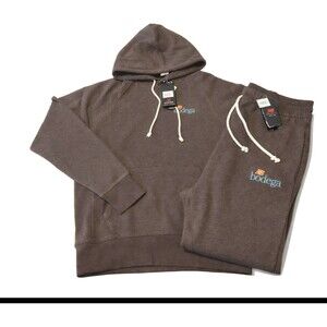 New SET Pants N Hoodie Size LARGE Balance x Bodega DUO Brown Relaxed Men' MP335